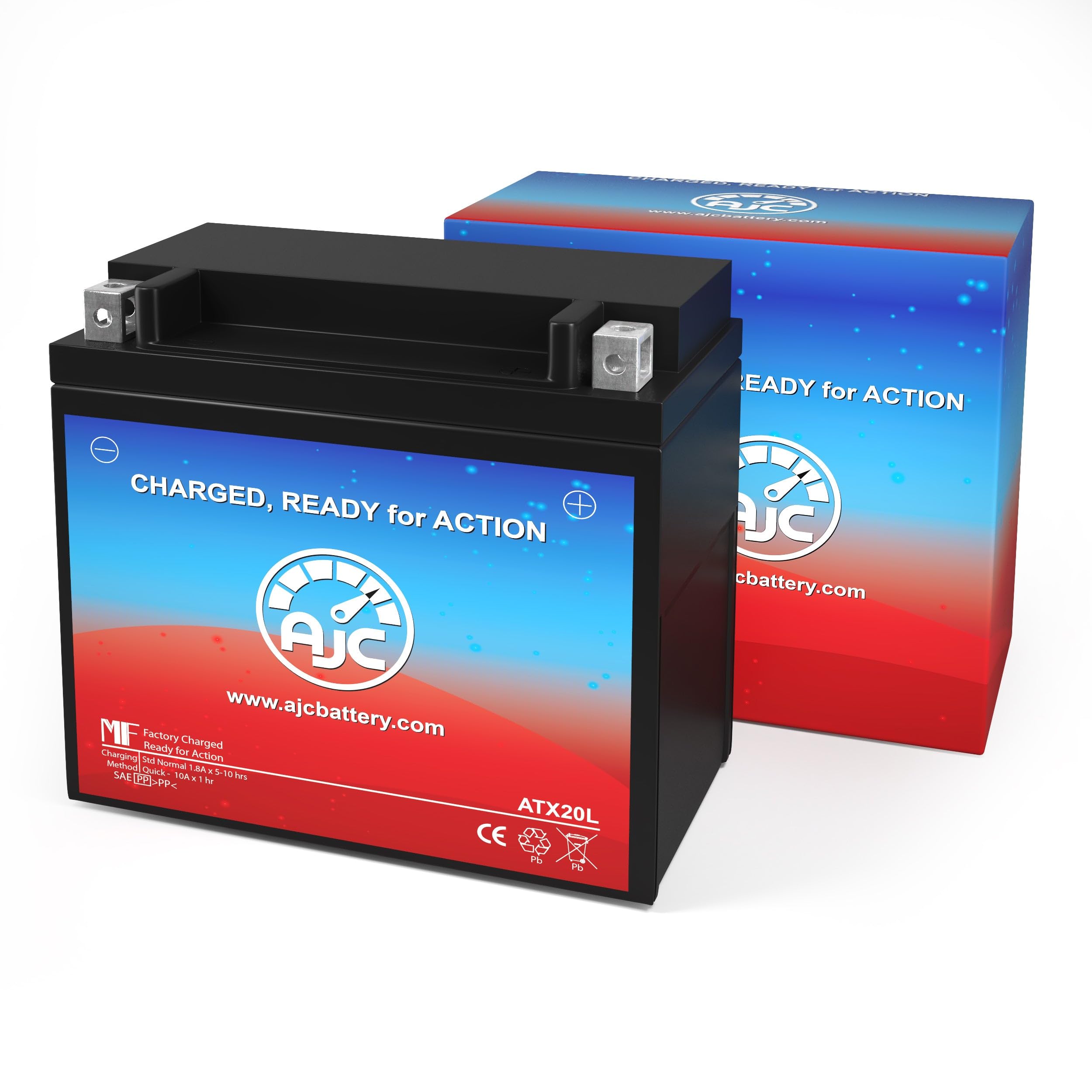 Ajc Battery Compatible With Deka Etx20L Powersports Battery